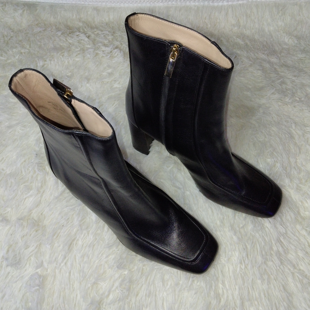 J.Crew Square-Toed Ankle Boots in Italian Leather Size 12 - Picture 5 of 14